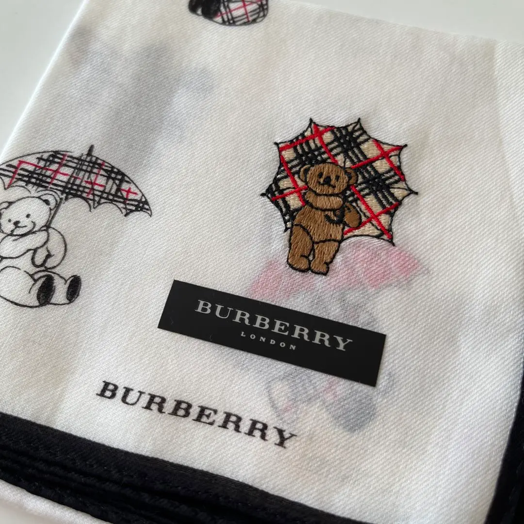 バーバリー BURBERRY 折り畳み傘 晴雨兼用 ブラック くまさん柄