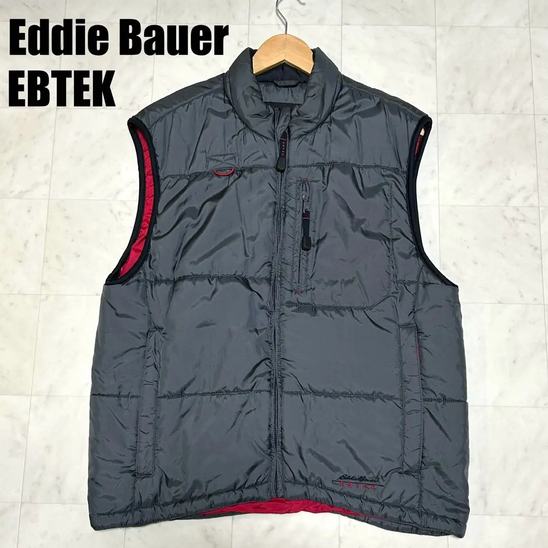 EBTEK ナイロンプリマロフトベスト ダウン ジップアップ 黒 テック 中綿 EBTEK ナイロンプリマロフトベスト ダウン ジップアップ 黒