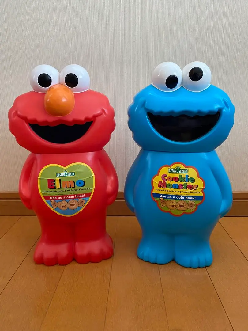 (ジャンク品)クッキーモンスター 貯金箱 ビンテージ 80's ビンテージ セサミストリート クッキーモンスター 貯金箱