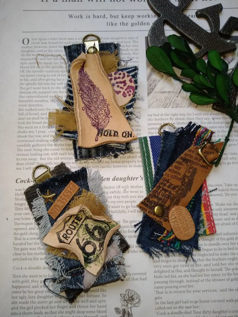 Thumbnail of ●Limited Edition● Handmade ● Denim Remake & Leather Tag Set of 3 0336●
