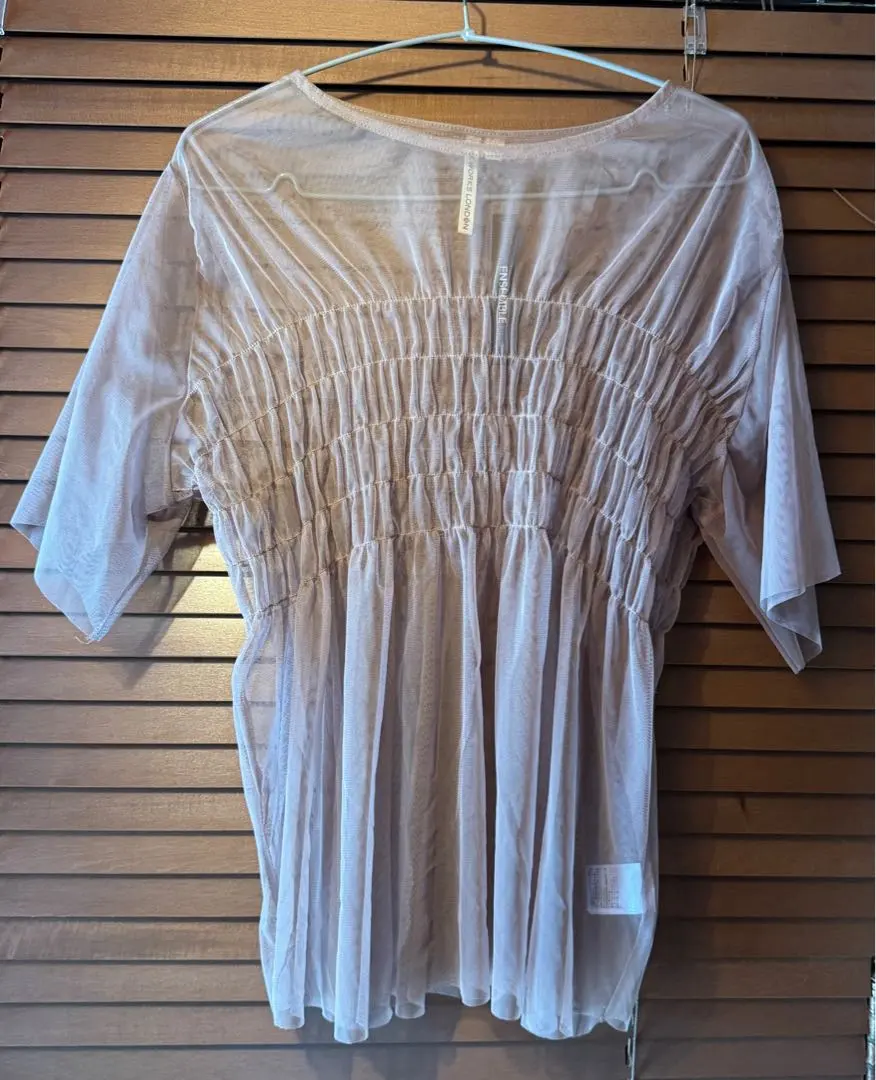 【新品】HK works london 疊穿 輕紗上衣 LL 摩卡色 的縮圖