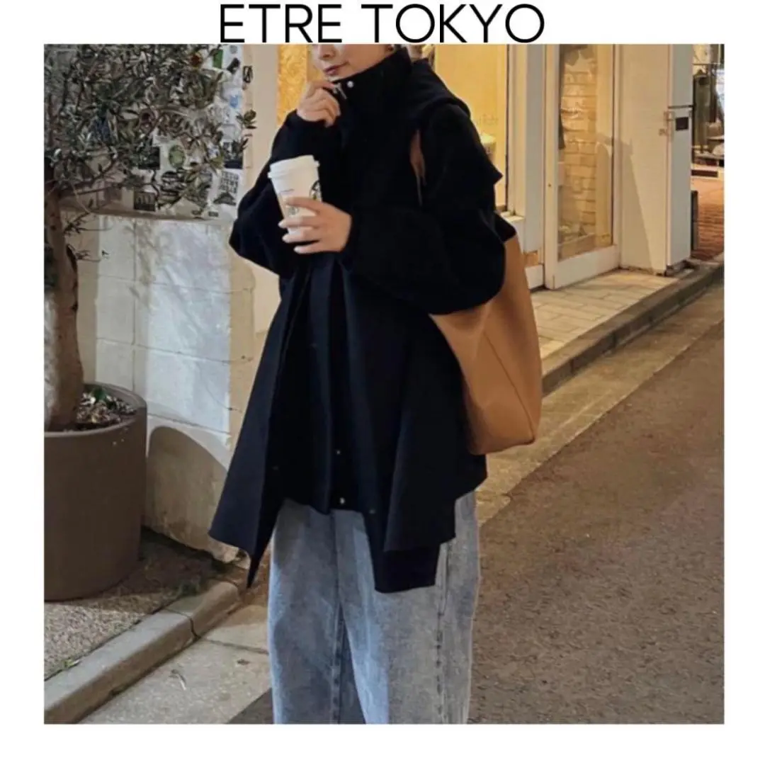 えつこETRE TOKYO フーディーストールリバーショートコート ETRE TOKYO（エトレトウキョウ） フーディストールリバー