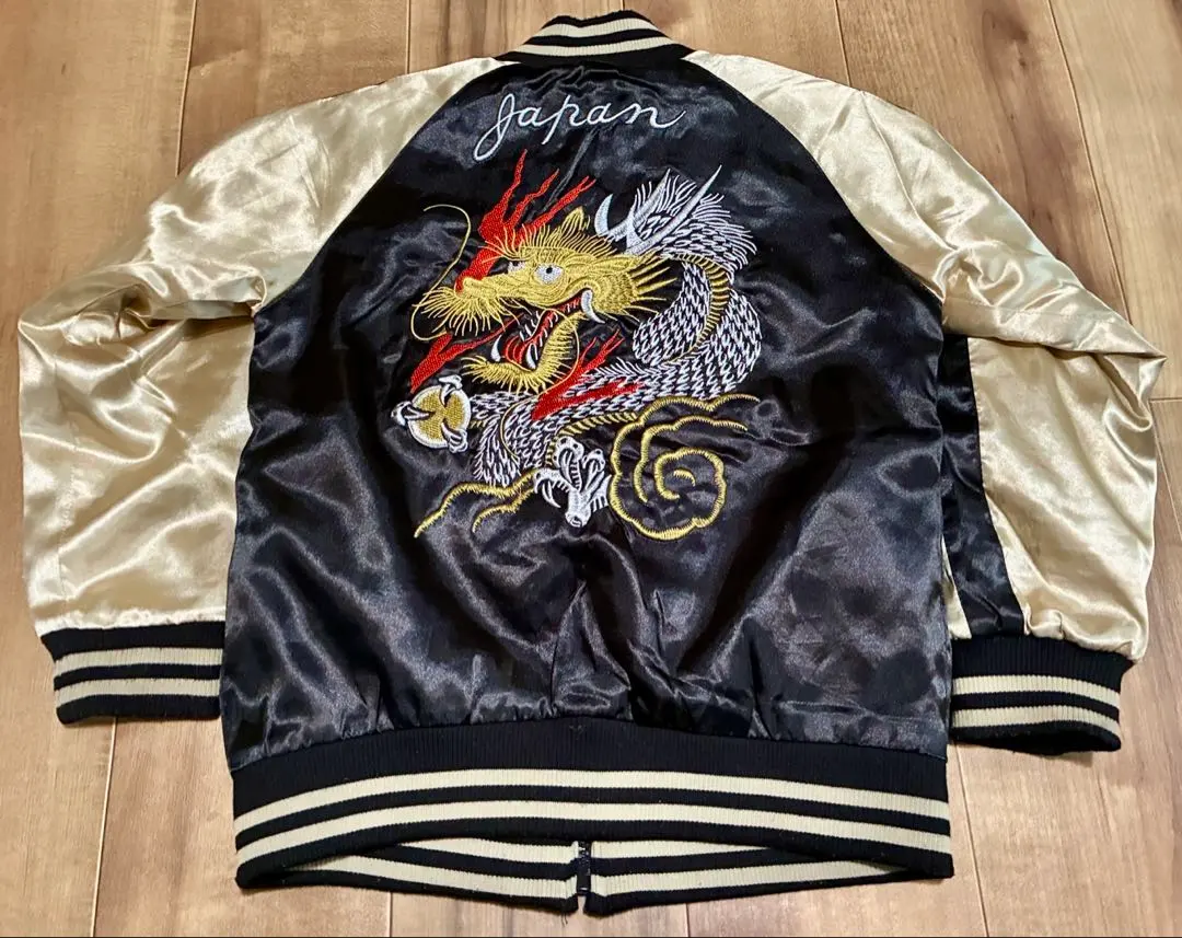 兒童尺寸 緞面 橫須賀夾克 龍 130 的縮圖