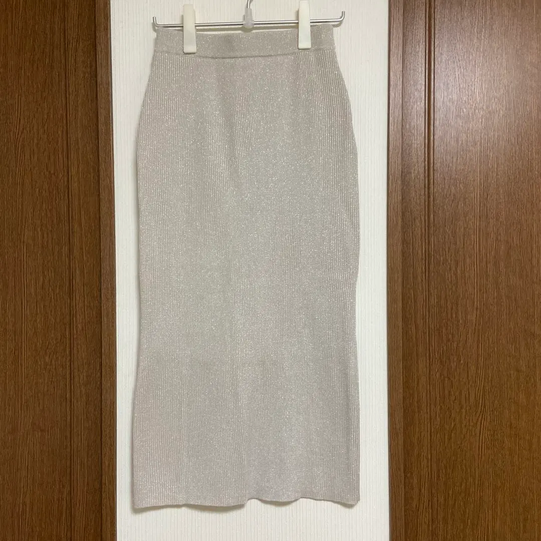 Thumbnail of Beautiful Lowrys Farm Lame Knit Tight Skirt, Gray