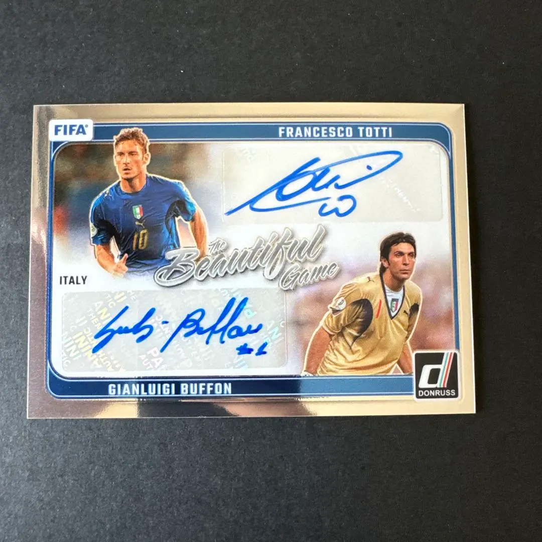 直筆サイン入り Totti トッティ デ・ロッシ　ASローマ　デュアルサイン フランチェスコ・トッティ インスクリプション&宛名入り直筆