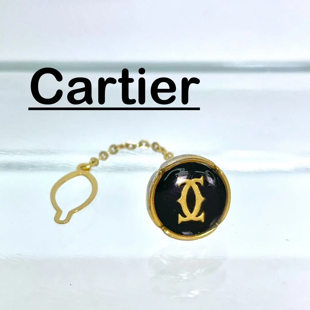 Cartier ネクタイピン　ピンバッジ　ゴールド　マストライン　ダブルC Cartier ネクタイピン ピンバッジ ゴールド マストライン ダブルC