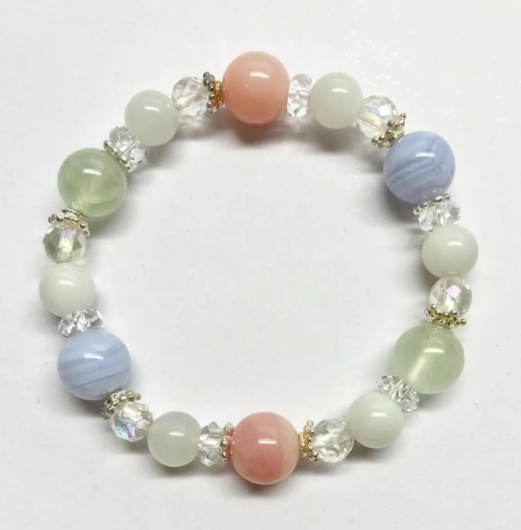 Thumbnail of Natural Stone Power Stone Bracelet: Pink Opal, Blue Lace Agate, Moonstone B2516