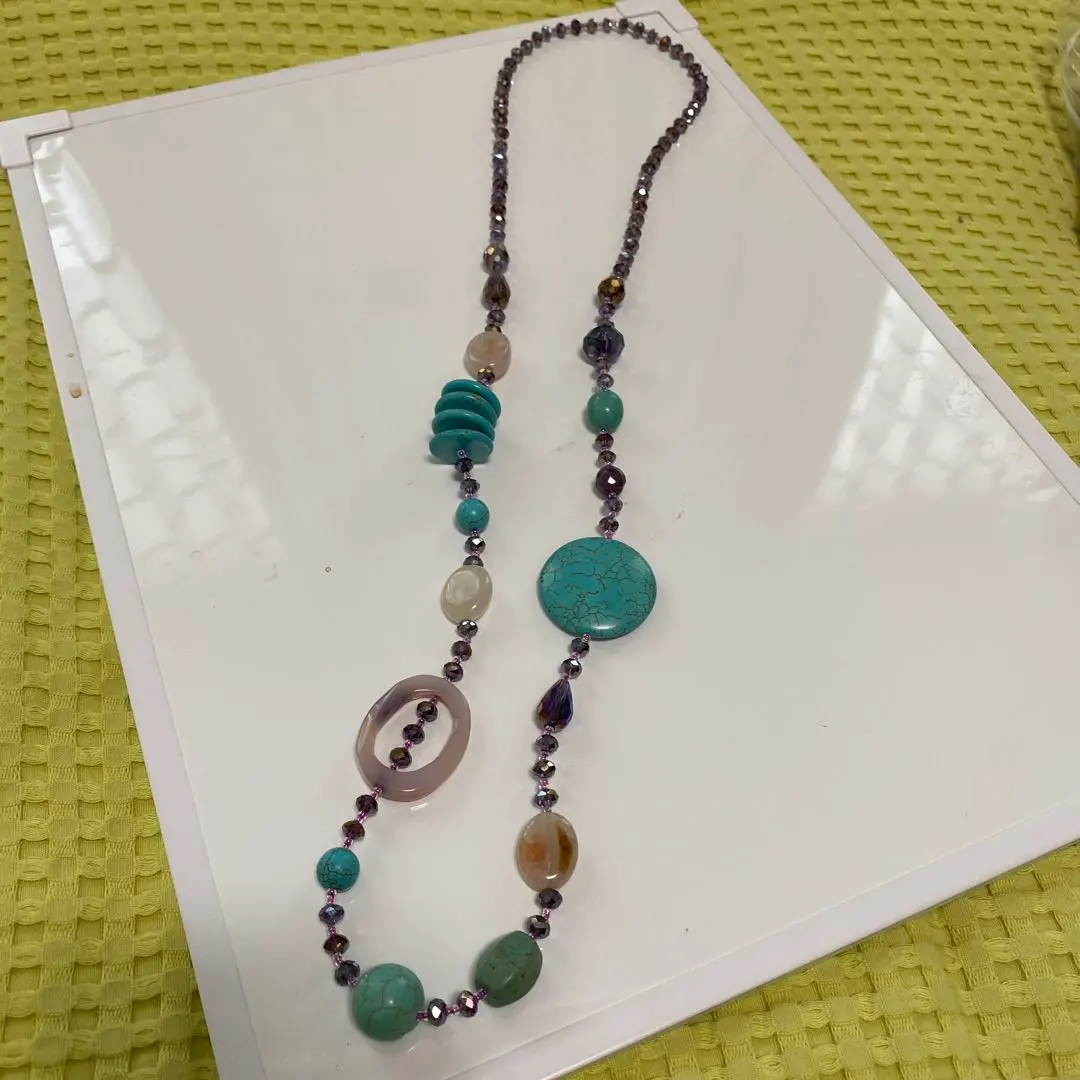 Thumbnail of Turquoise bead long necklace