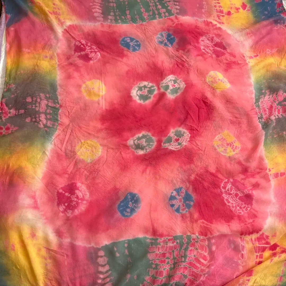 Thumbnail of Vintage tie-dye multi-cloth, free cover, stole, shibori dyeing, square