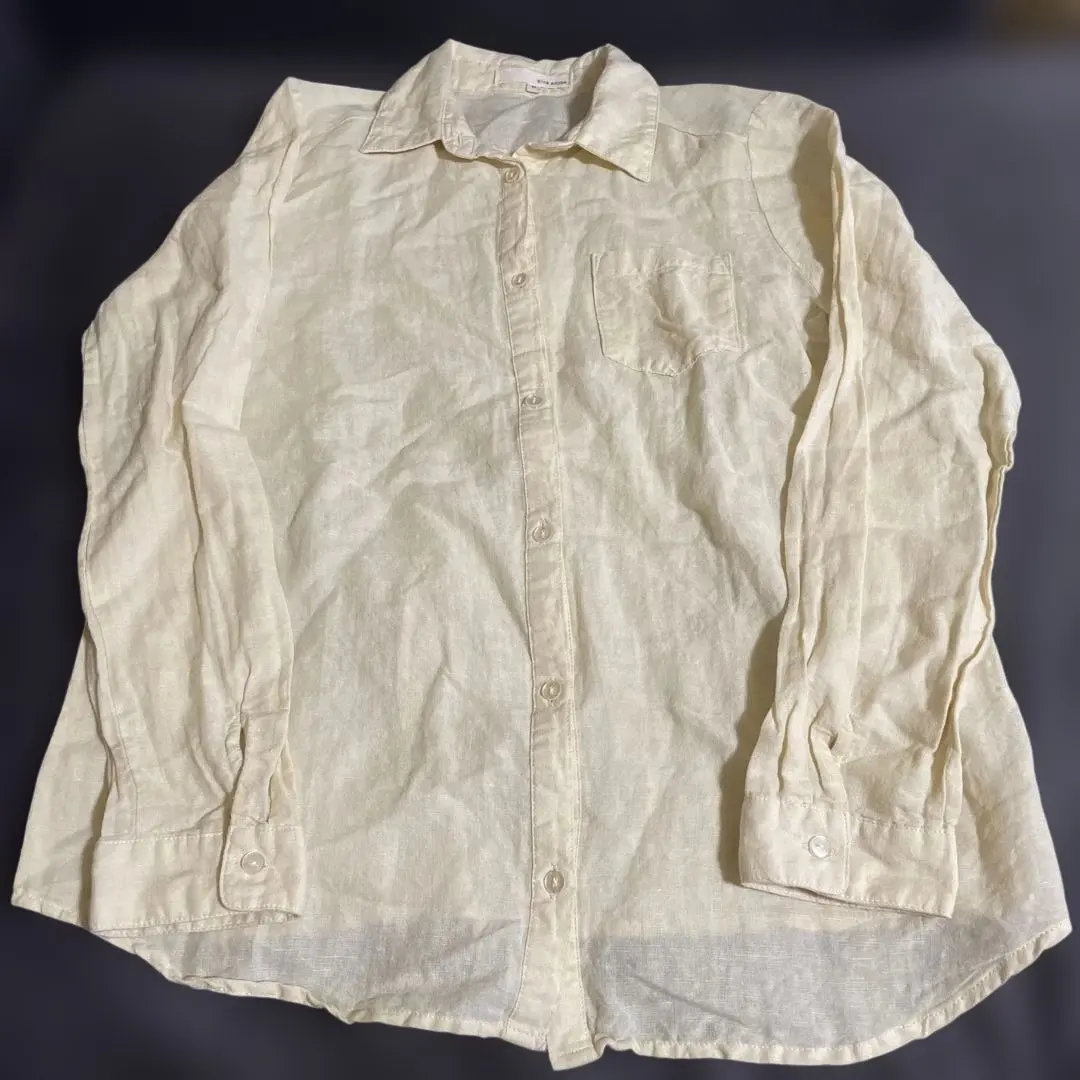 Thumbnail of pink adobe Linen Blend Long Sleeve Shirt M