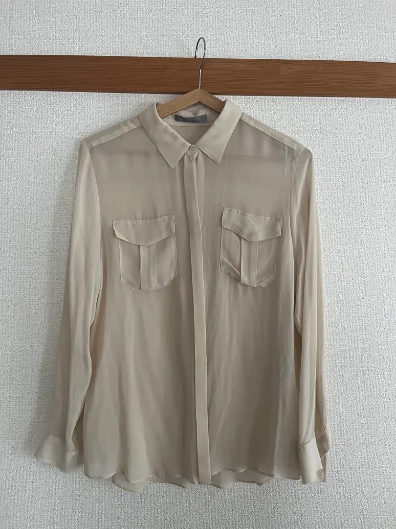 Thumbnail of theory luxe Silk Sheer Long Sleeve Shirt