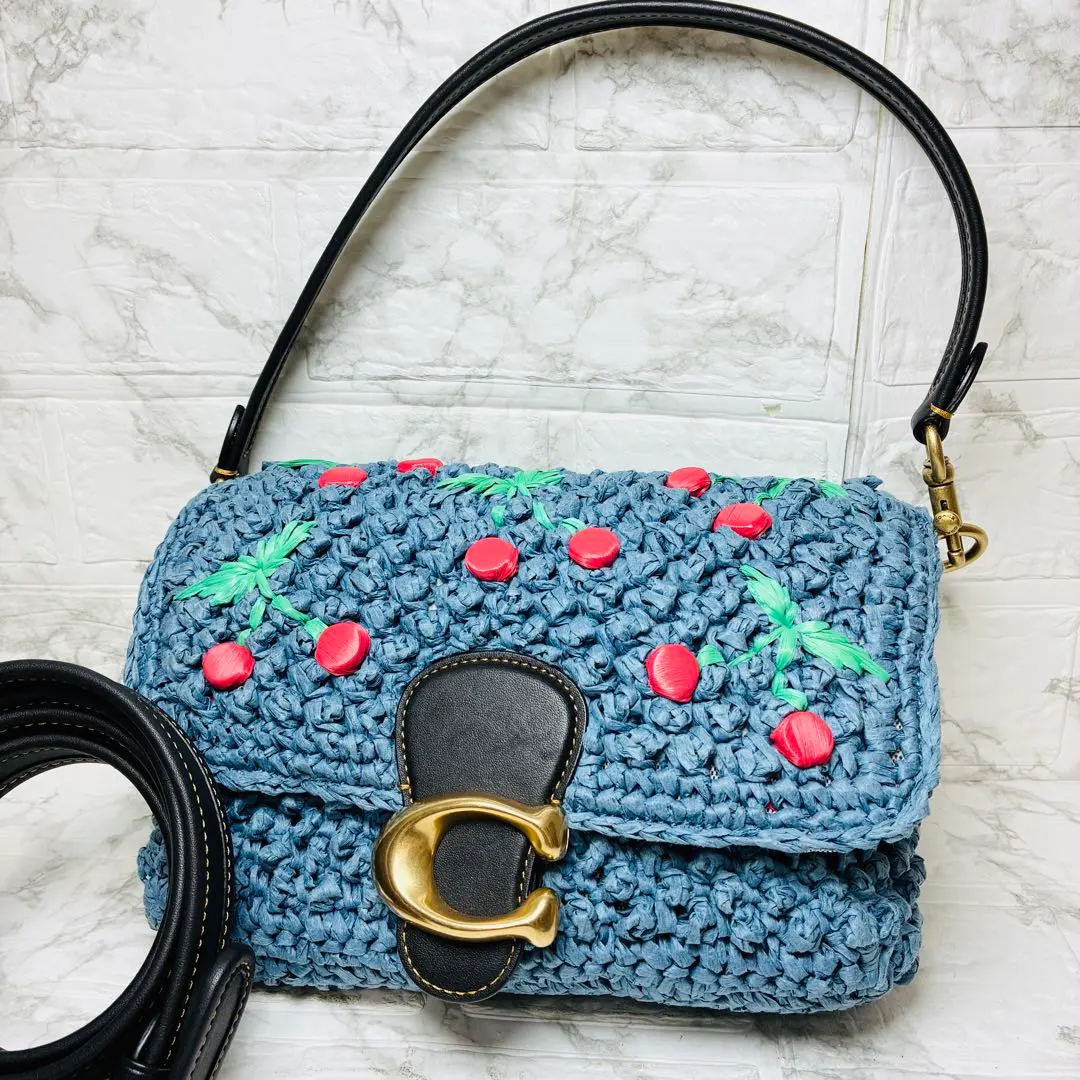 極美品】COACH ソフトタビー ショルダーバッグ 2way ストロー 赤