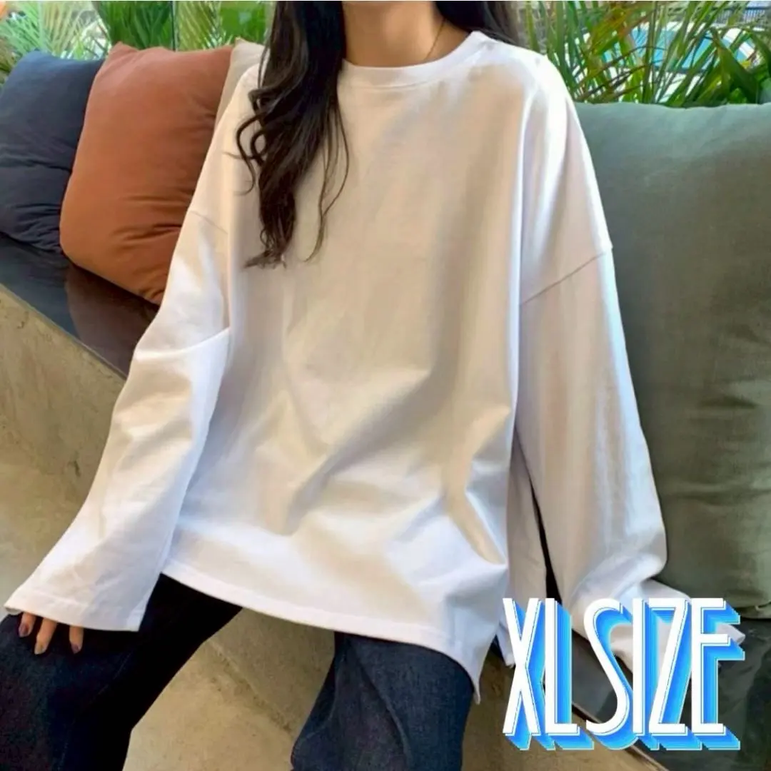 長袖T恤 女款 寬鬆版型 大碼 黑色 的縮圖