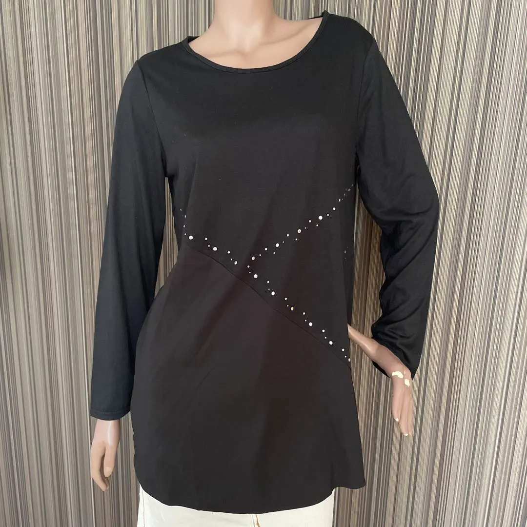 未使用◆異材質拼接 長袖上衣 長袖針織衫 貝露娜？賽西爾？ 的縮圖