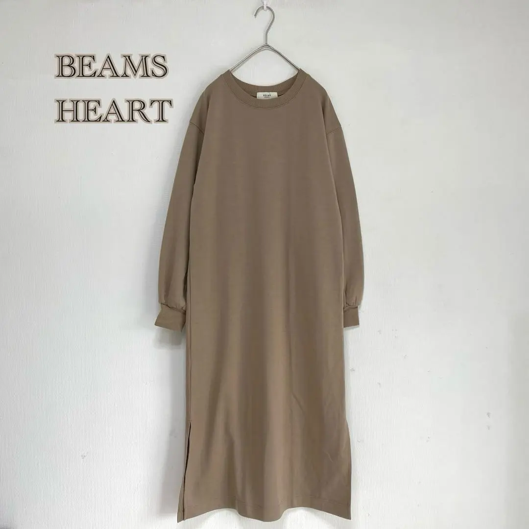 Thumbnail of BEAMS HEART - Long Sleeve Dress, Long Length, Side Slit, Sweat Dress, Autumn