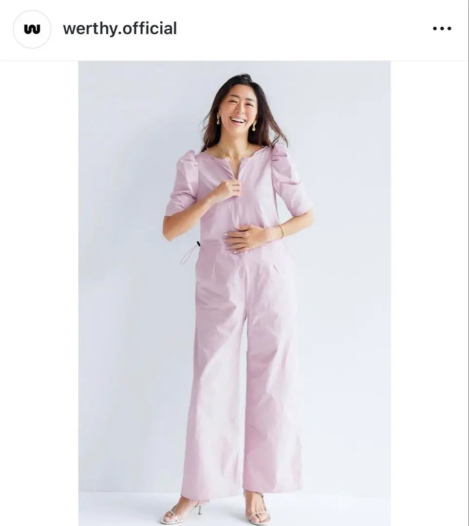 〈美品〉WERTHY ワーシー　野沢和香　撥水　オールインワン ネイビー werthy 野沢和香 撥水加工 オールインワン｜レディース