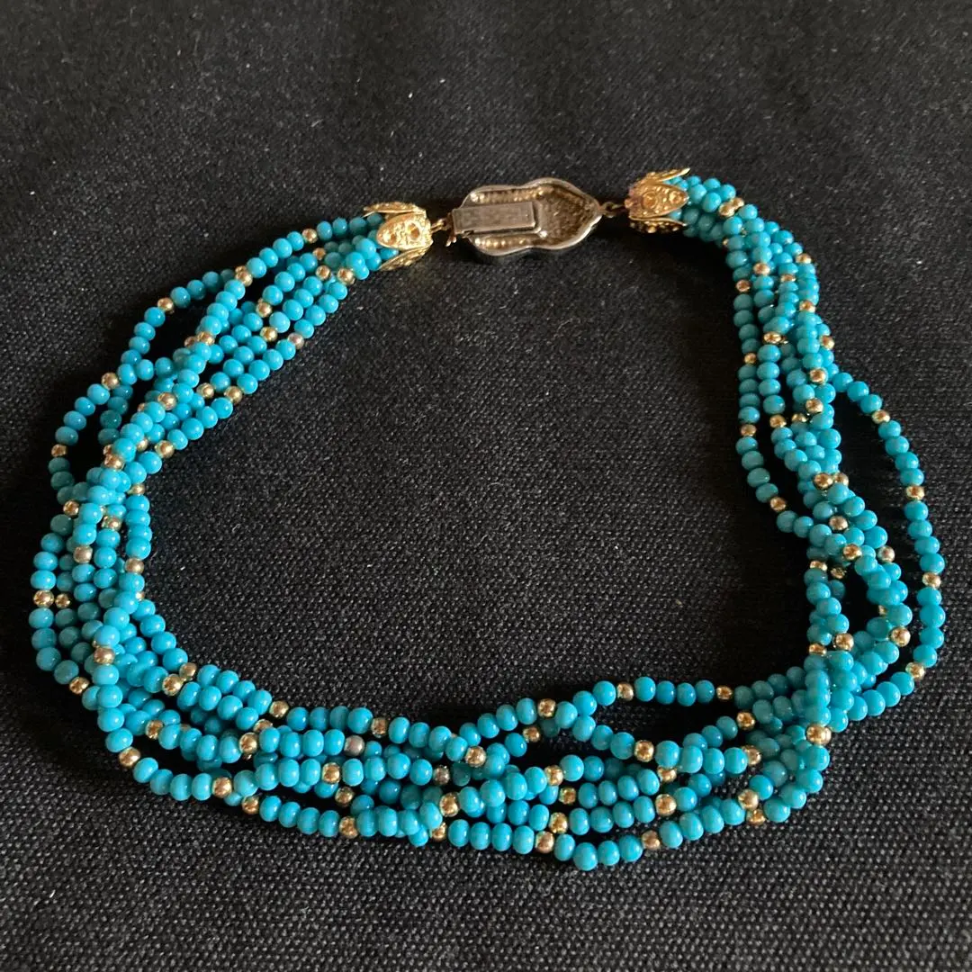 Thumbnail of Turquoise blue beaded necklace