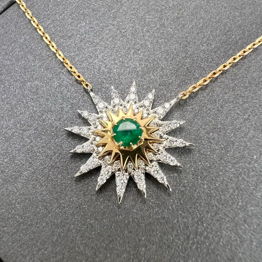 スタージュエリー　ペリドットペンダントトップ　サンバースト sunburst PERIDOT SUNBURST NECKLACE(2JN1045)K10 ネックレス｜スター