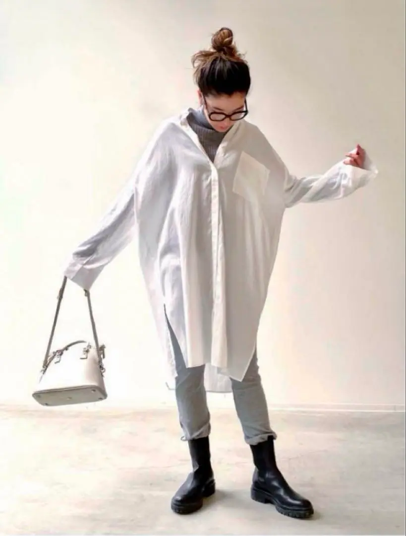新品　アパルトモン　LONG SHIRT ONEPIECE ベージュ 2025年最新】L'Appartement シャツワンピースの人気アイテム