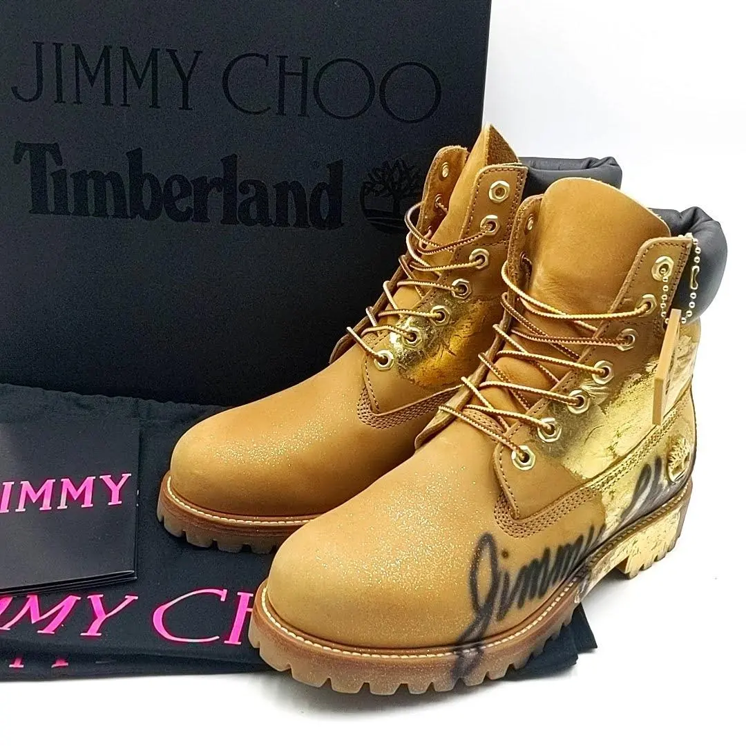 ジミーチュウ　ティンバーランド　ブーツ　レディース　サイズ8 Hot Pink Timberland Velvet Ankle Boots | JIMMY CHOO X