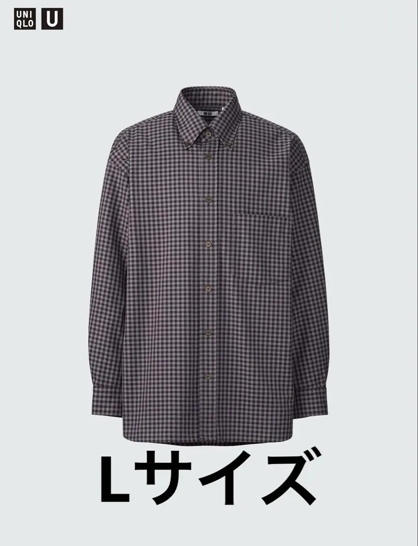 全新未使用 UNIQLO U 斜紋超大號襯衫 棕色 的縮圖