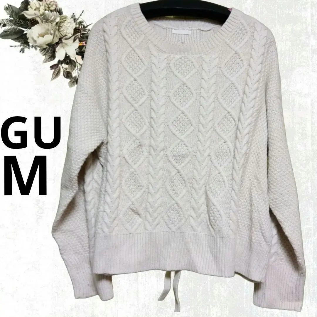 Thumbnail of 4571♡ Winter GU GU Knit Bag Ribbon White M