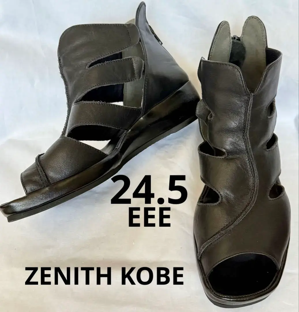 ★【ZENITH KOBE】ゼニスコウベ★レザー　ショートブーツ★23cmEEE ☆【ZENITH KOBE】ゼニスコウベ☆レザーショートブーツ☆23cmEEE