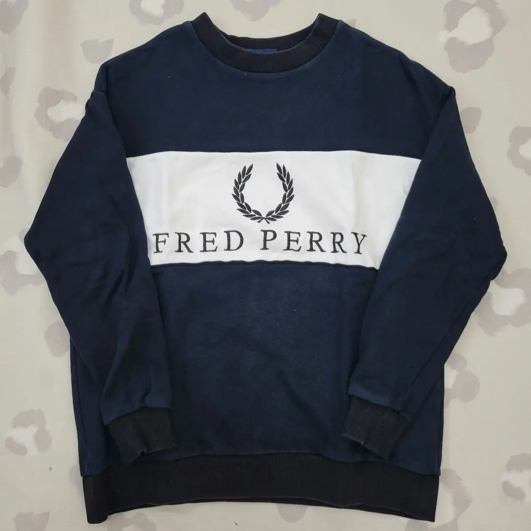二手衣 FRED PERRY 運動衫 長袖衫 海軍藍 S 尺寸 的縮圖