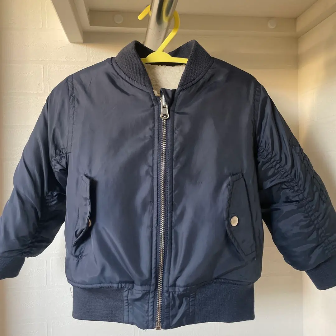 Thumbnail of Navy zip-up outerwear, under 95cm