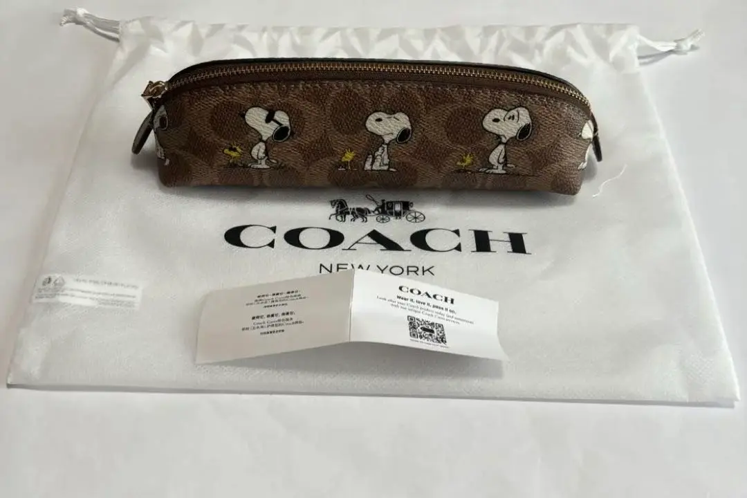 COACH コーチ ペンケース スヌーピー ピーナッツ コラボ ウッド