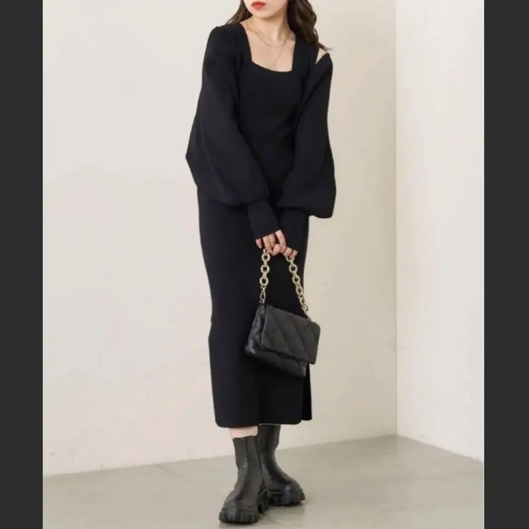 【最終降價】Chico リボンリブボレロ+タンクロングワンピースSET 的縮圖