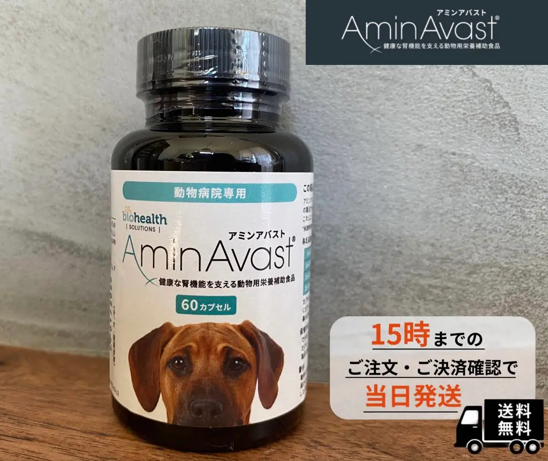 アミンアバストaminavast ２個セット新品未開封 Amazon | アミンアバスト300mg 犬猫用 60カプセル×2ボトル