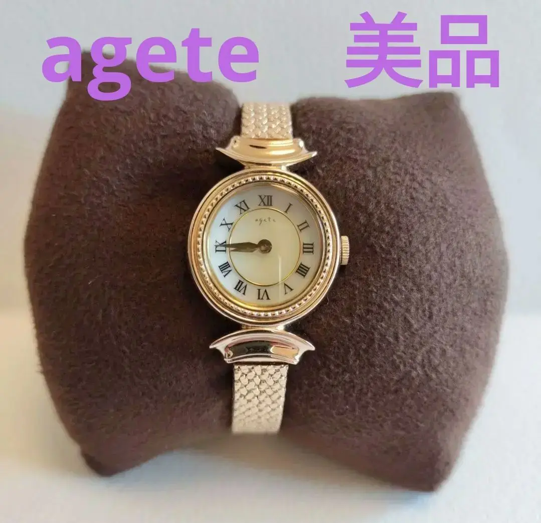 agete 美品・アガット ソーラーウォッチ ラウンドフォルム