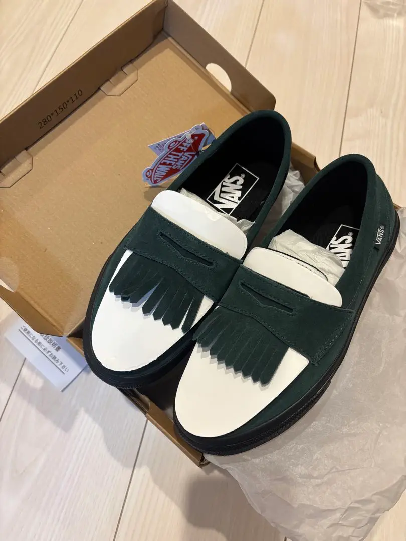 最終値下げVANS グリーン ホワイト ローファー ariharamiyuki Vans Loafer 