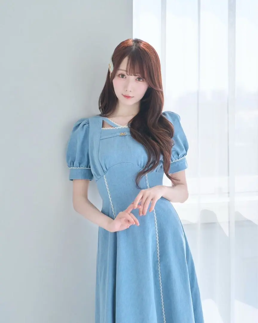 ロゼミューズ Rosemuse デニ厶ワンピース lacedenim dress denim logo charm dress – BUNNY APARTMENT