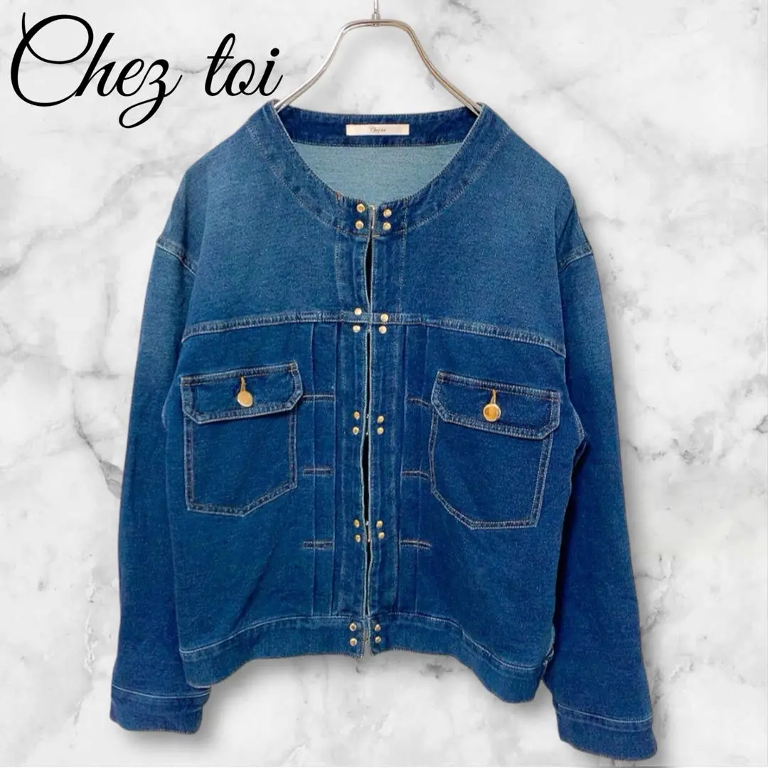 【新品】Chez toi シェトワ　デニムジャケット フロントデザインGLDフックGジャン | Chez toi(シェトワ