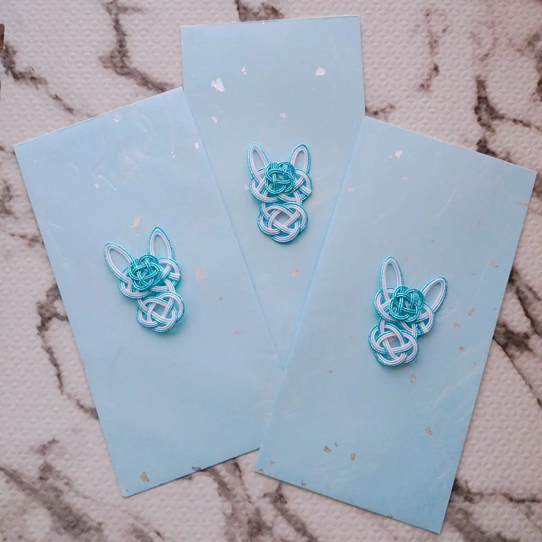 Thumbnail of [Anonymous Delivery] Mizuhiki Parts 2026 Horse Year of the Horse Envelope Set of 3 Light Blue