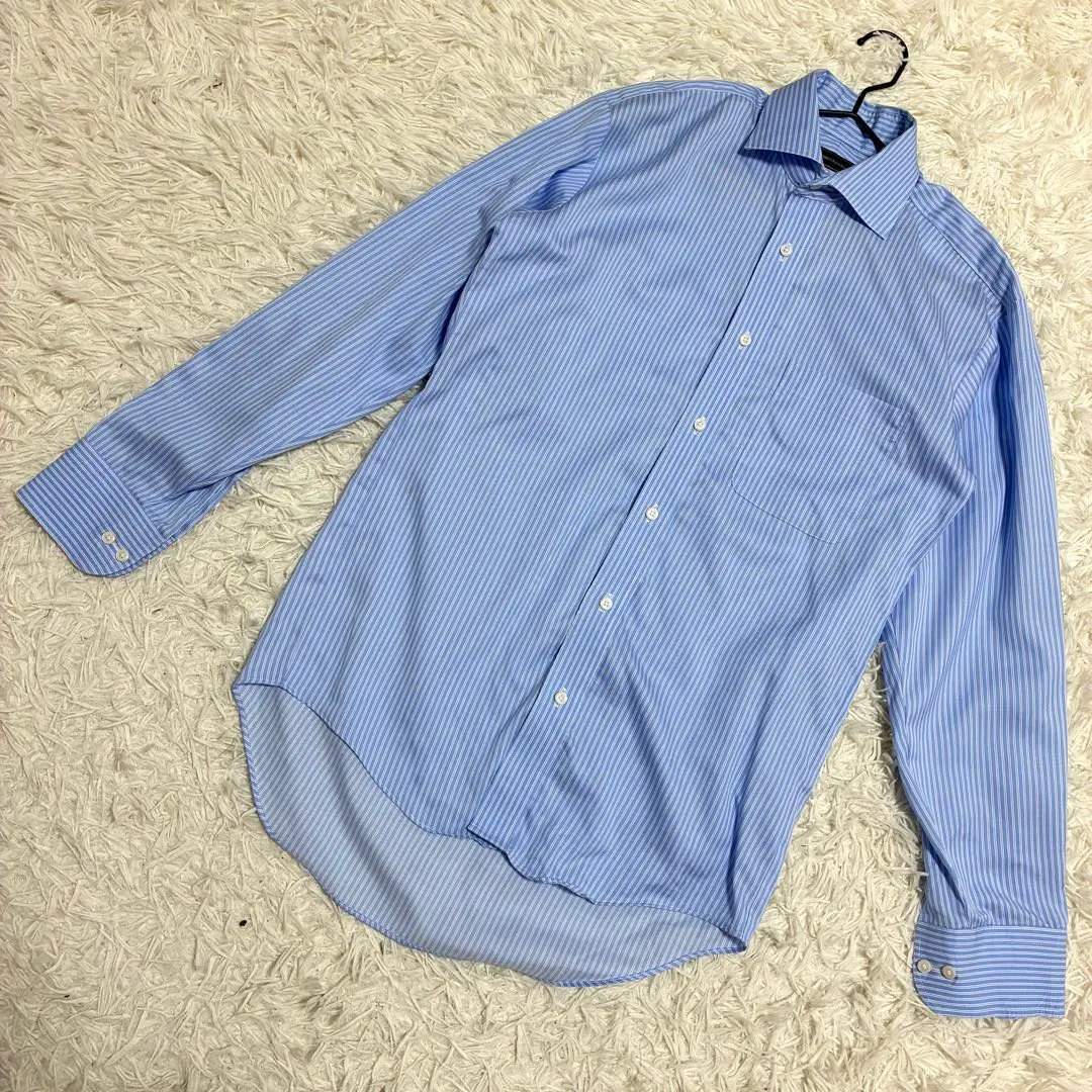 Thumbnail of P.S.FA Dress Shirt Striped Long Sleeve Business Blue 100% Cotton