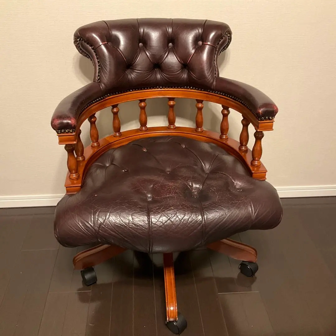 【良品】ドクターチェア　アンティーク　Dr.chair 回転椅子　大正　古木 和製アンティーク 大正ロマン 総欅(ケヤキ)材 細やかな意匠が目