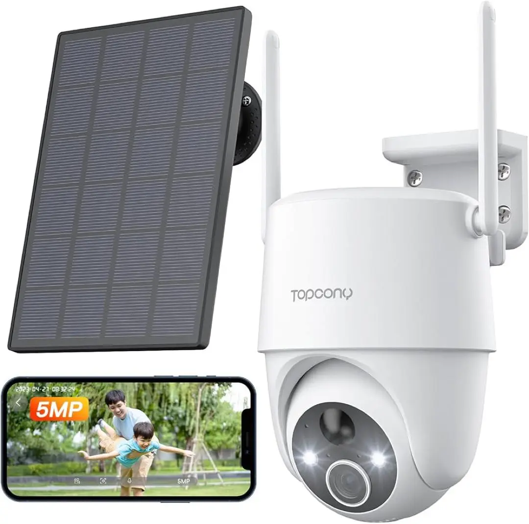 Topcony 防犯カメラ 監視カメラ 新品未使用 Amazon | 【室内/屋外 600万画素 2.4G/5GWiFi ネット切断録画