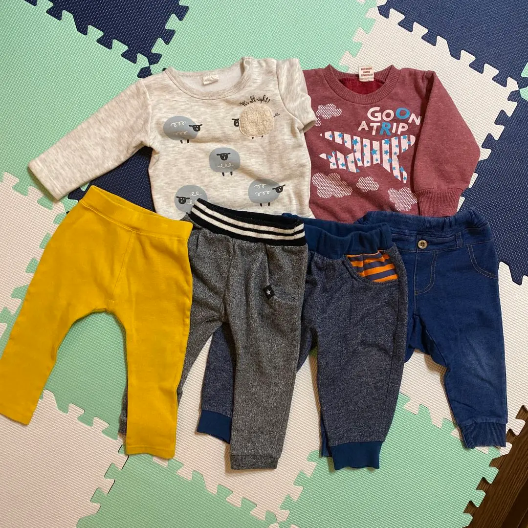 Thumbnail of Baby Clothes 80 [6-Piece Set] Fleece-lined Sweatshirt Sweatpants Nursery Wear