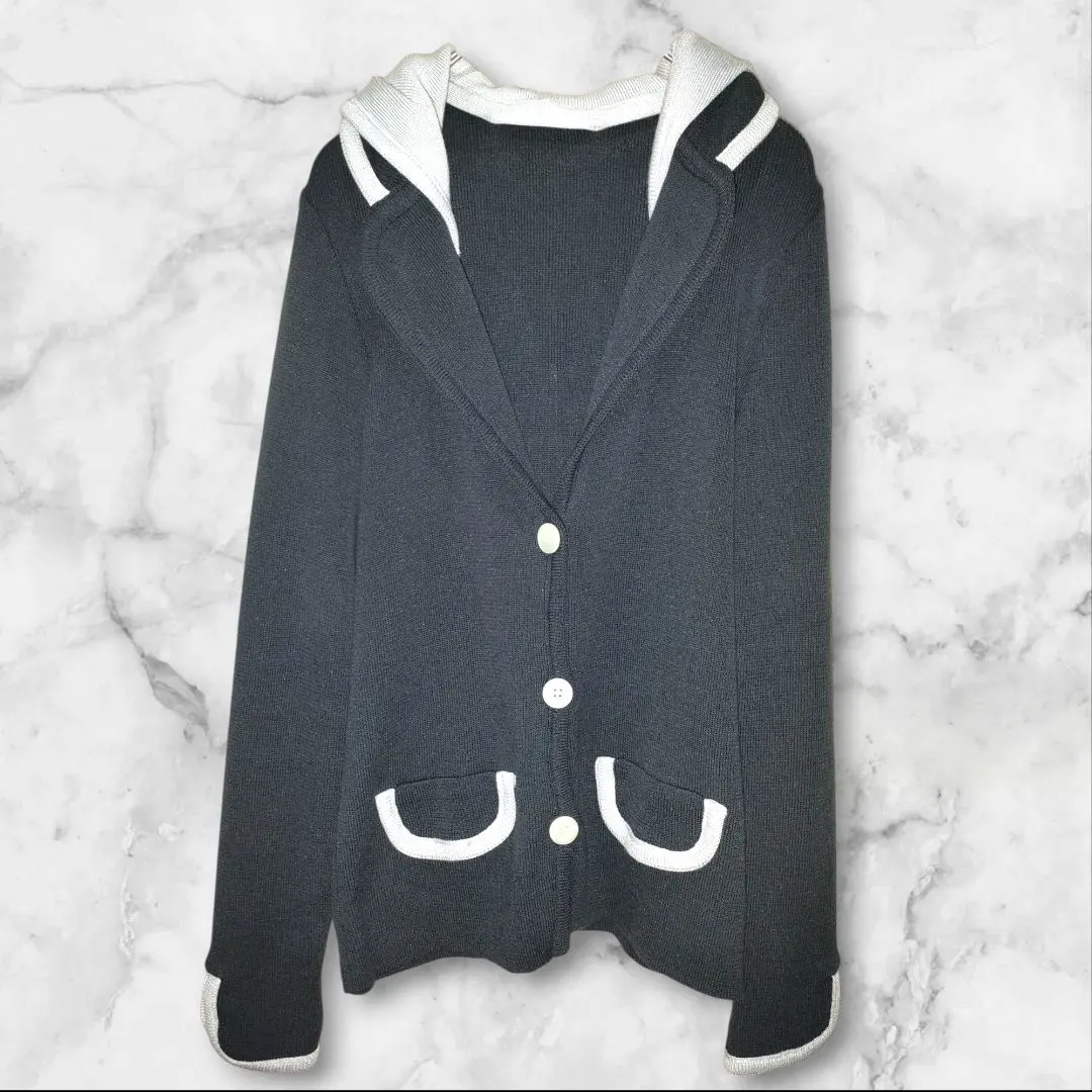 Thumbnail of Character O' Cross Black Hooded Cardigan Removable Knit Free Size