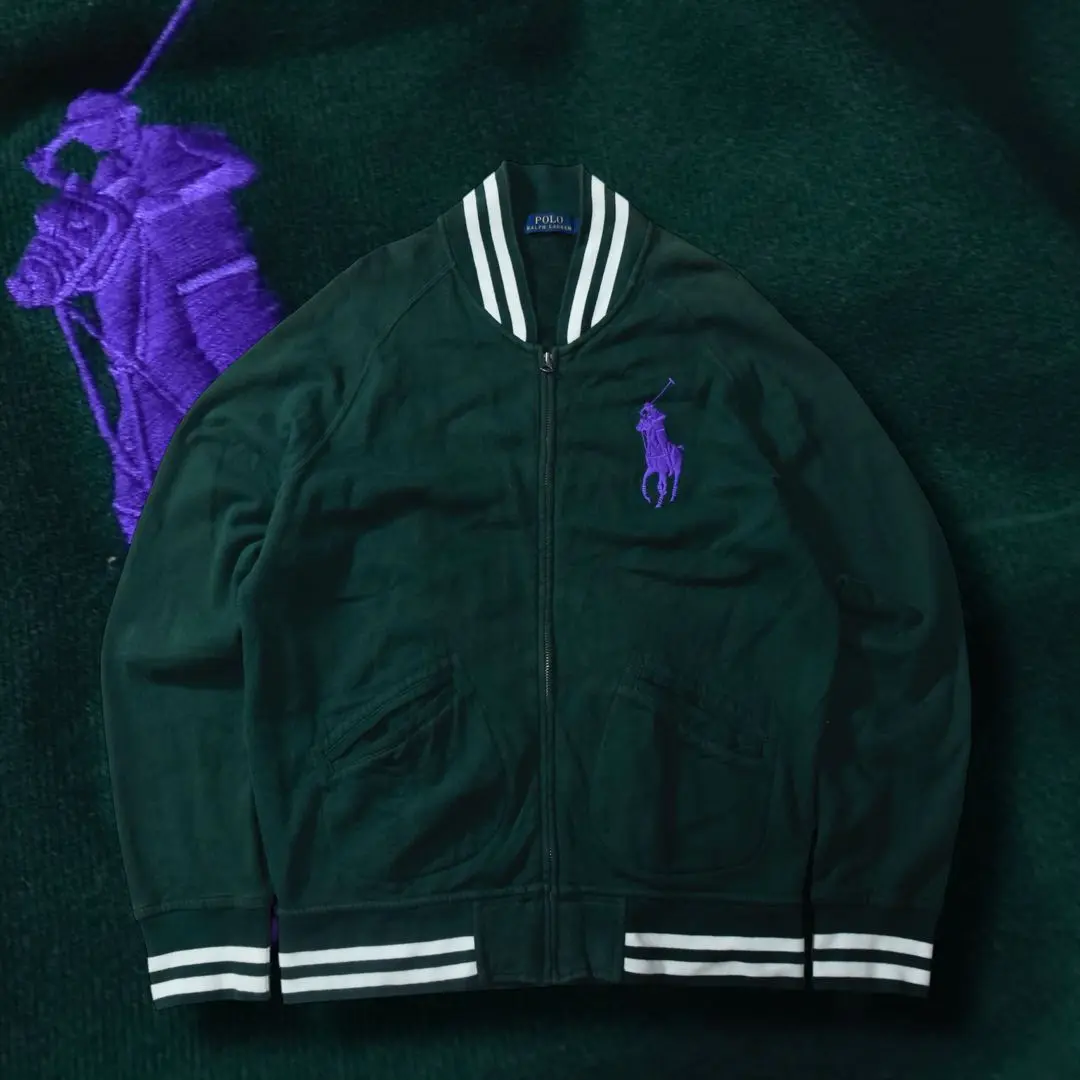 【美品】Polo Ralph Lauren ダークグリーン スタジャン Ralph Lauren ダークグリーン スタジャン