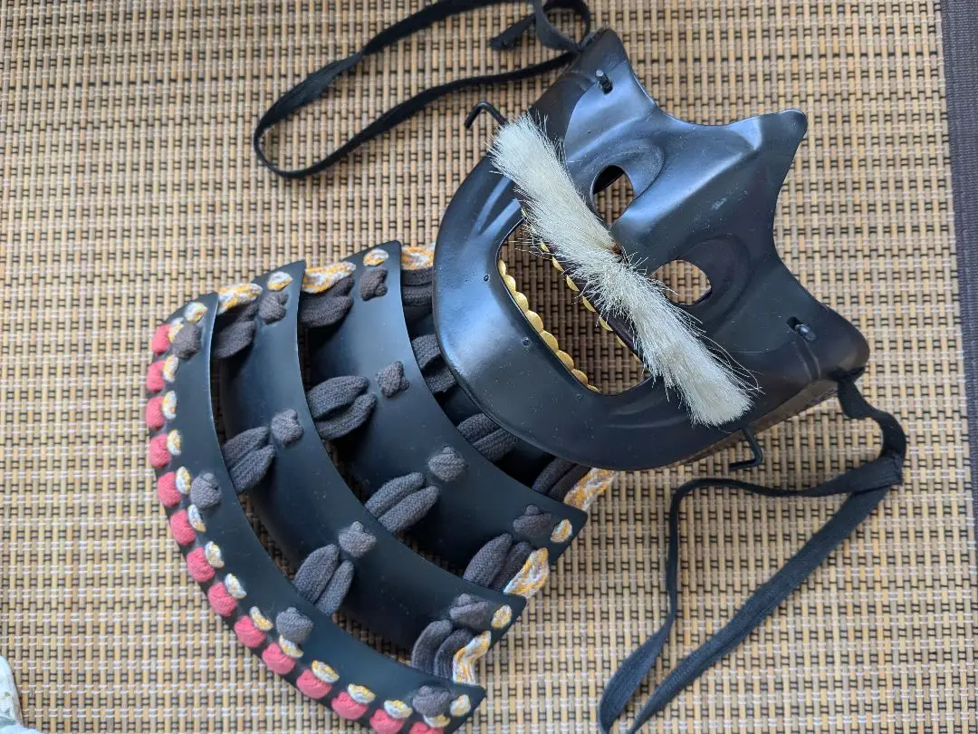 【着用可能】手作り　武具　鎧兜　甲冑　等身大　半頬　面頬　mempo mask 着用可能】手作り半頬 武具 鎧兜 甲冑 等身大 面頬 m