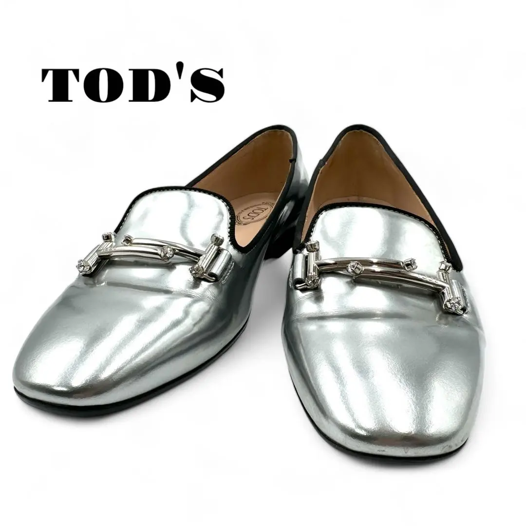 【美品】TOD'S スムース&パテントレザー フラットシューズ 美品】TOD'S スムース&パテントレザー フラットシューズ