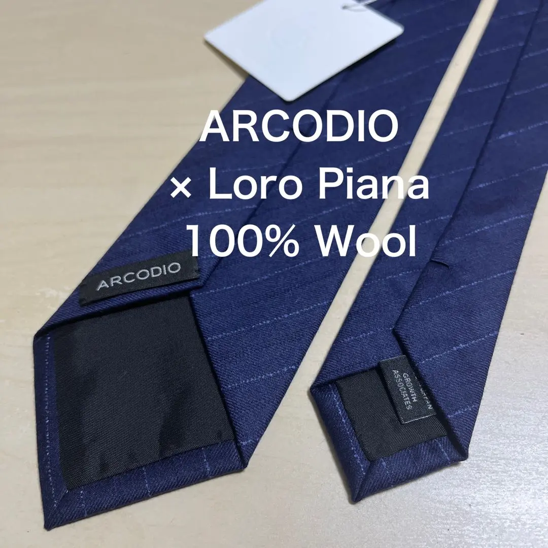 新品　アルコディオ　ロロピアーナ　　カシミヤ ネクタイ　　ネイビー mmw_202410_arcodio_77af1bd1-