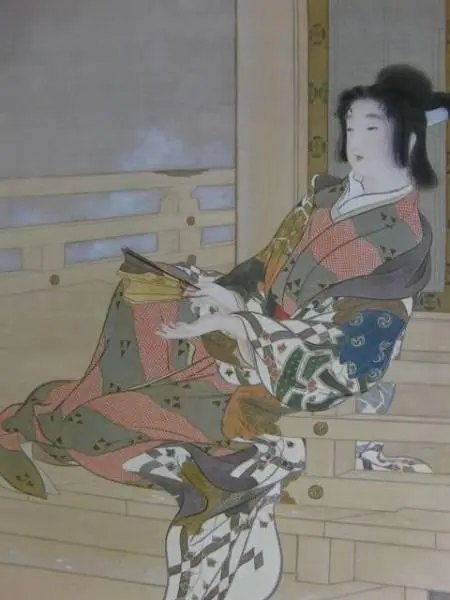 池田蕉園　日本画　肉筆『夕くれ』表サイン(印譜)　紙本　P8号　額装　b295 池田蕉園 日本画 肉筆『夕くれ』表サイン(印譜) 紙本 P8号 額装