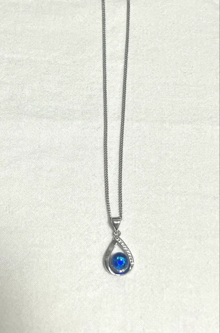 Thumbnail of Okinawa souvenir Hotaru-glass necklace Stainless steel x Zirconia New, Unused