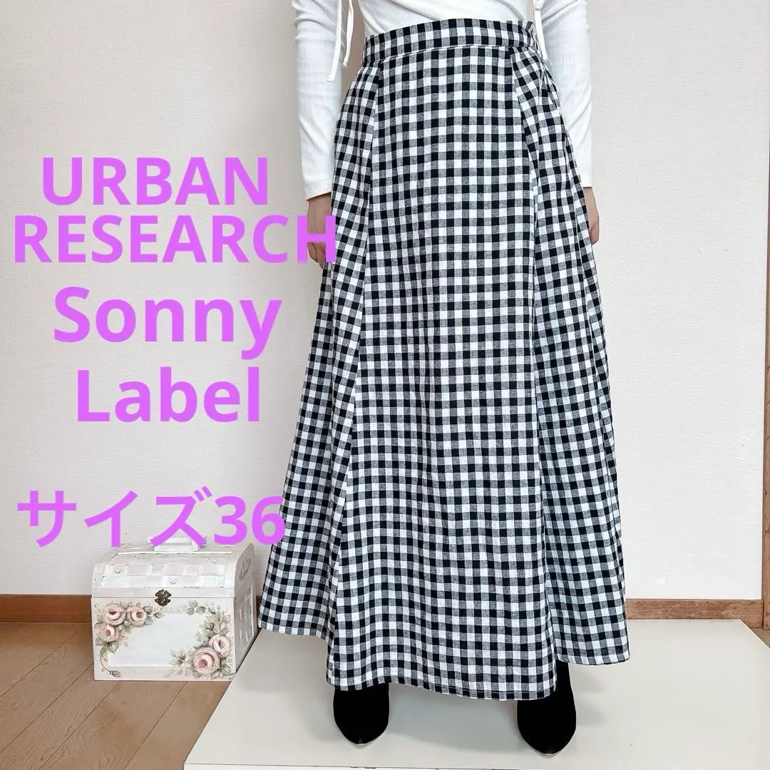 Thumbnail of URBAN RESEARCH Long Skirt, Black and White Gingham Check