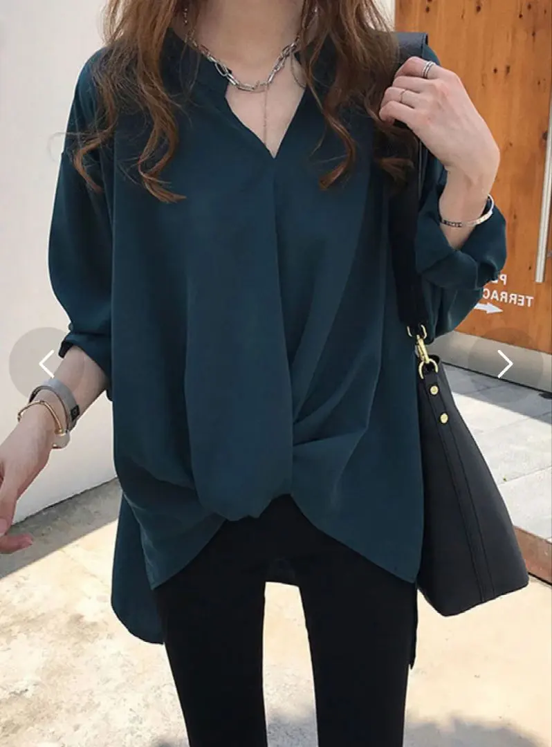 Thumbnail of Skipper Front Twist Blouse, Navy